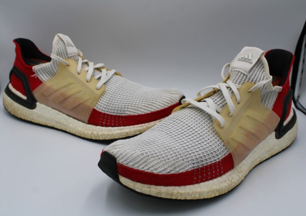 Size 14 - adidas Ultra Boost 19 White Scarlet - EF1341